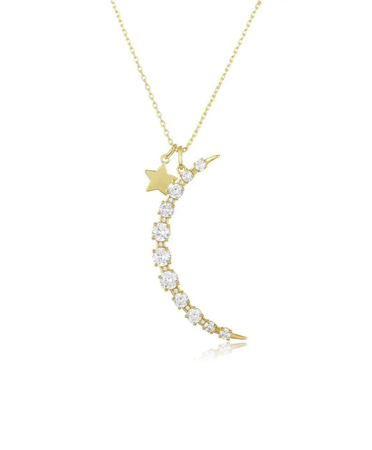 ARAMINTA DIAMOND MOON STAR NECKLACE