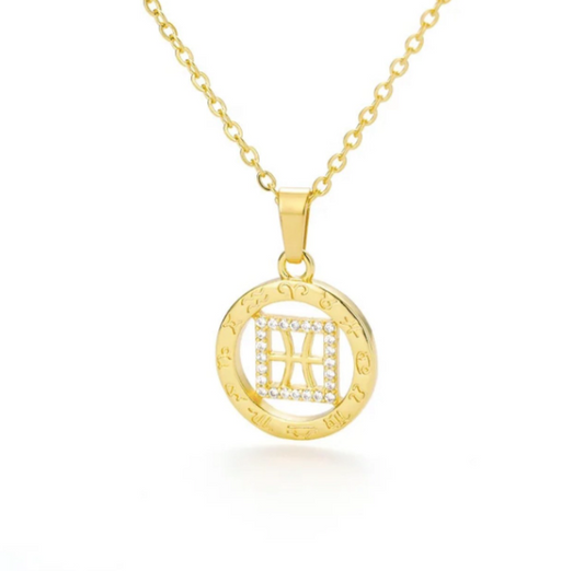 ROUND DIAMOND ZODIAC NECKLACE