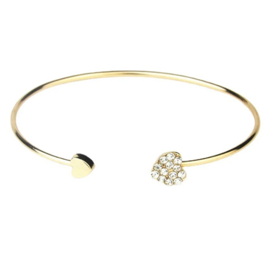 DOUBLE HEART BANGLE