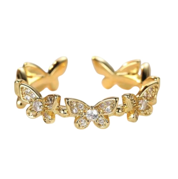 BUTTERFLY CROWN CUFF RING