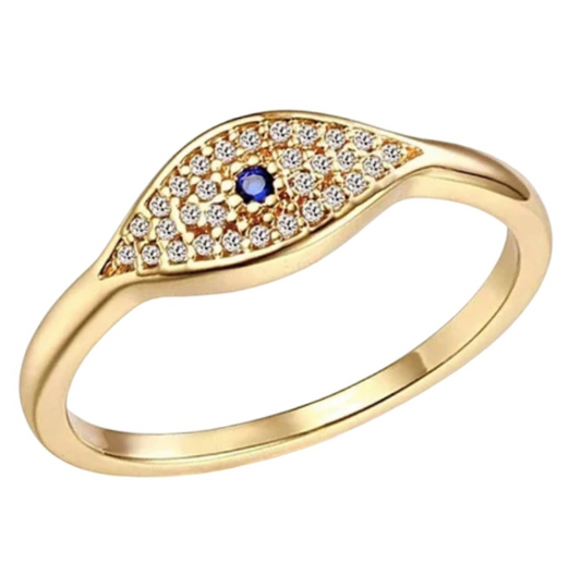 JACQUIE PAVE DIAMOND EVIL EYE RING