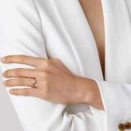 WHITE TOPAZ TINY HEART RING