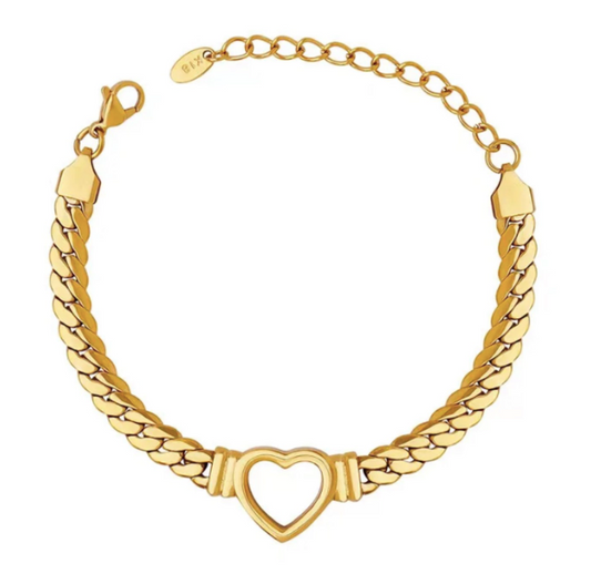 RAELENE HEART CUBAN BRACELET