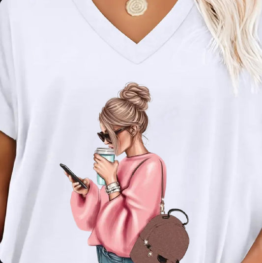 "CHIC LATTE GLAM TEE"