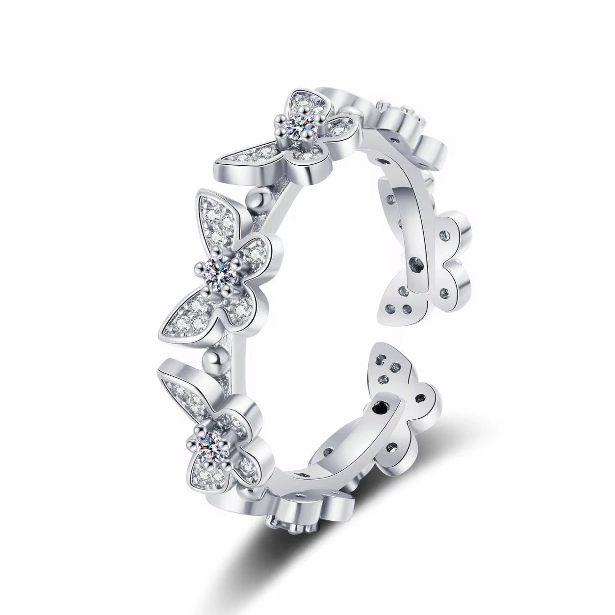 BUTTERFLY CROWN CUFF RING