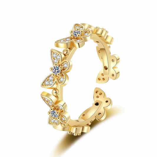 BUTTERFLY CROWN CUFF RING