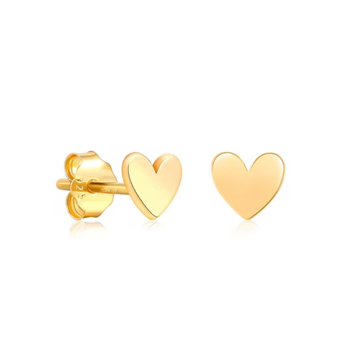 MINI SOLID GOLD LOVE HEART STUDS