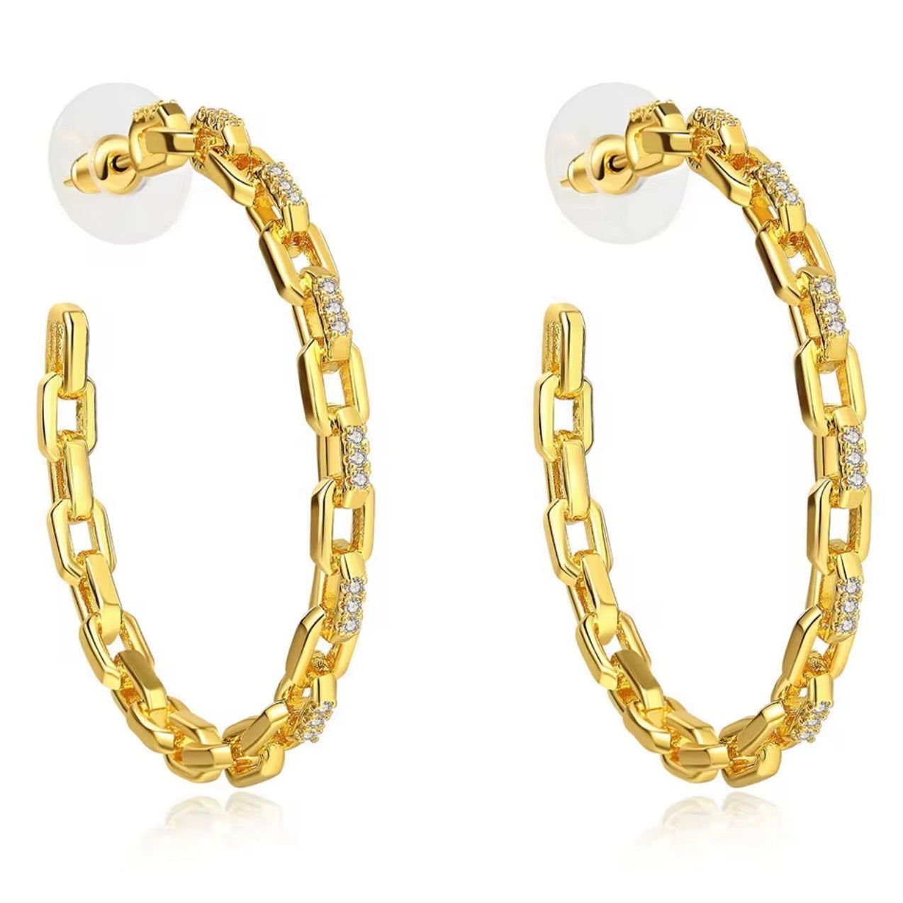 RIRI DIAMOND LINK HOOPS