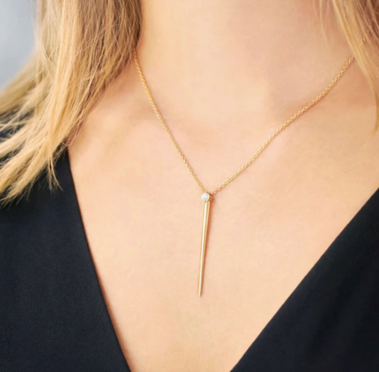 BROOKE DIAMOND NEEDLE NECKLACE