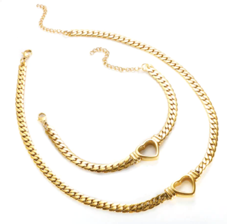 RAELENE HEART GOLD NECKLACE