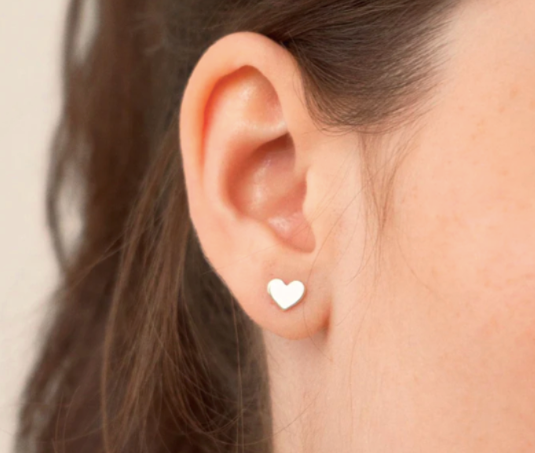 MINI SOLID GOLD LOVE HEART STUDS