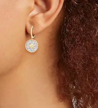 SAND DOLLAR PAVE DANGLE